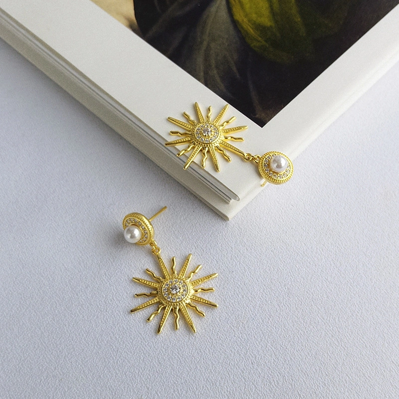 Sun Star Earring Gold Plated Jewelry Whosale Price Pearl Jewellery