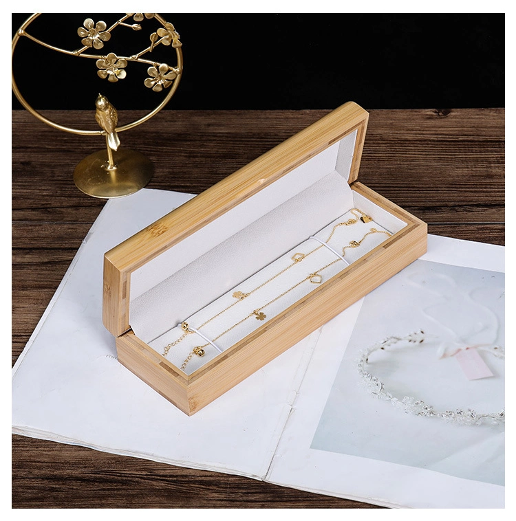 Spot Wholesale/Supplier High Grade Eco-Friendly Bamboo Jewelry Box Ring Box Pendant Box Bracelet Box Earring Box Necklace Box Custom Logo