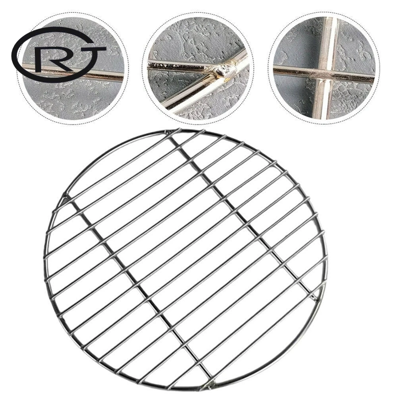 Grilling Basket Non Stick Folding Round BBQ Grill with Removable Handle