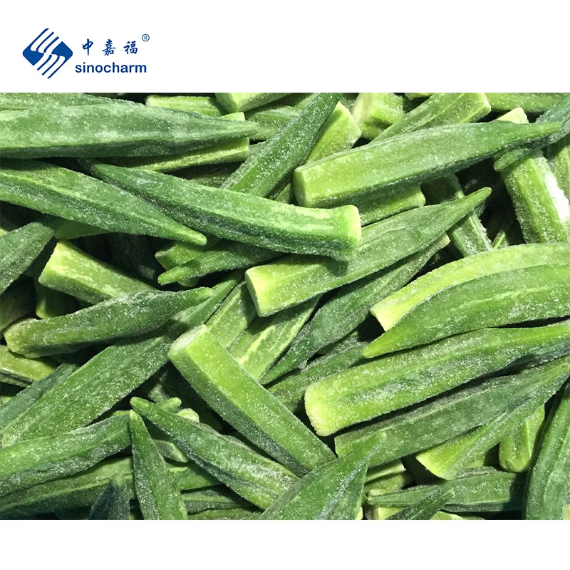 Sinocharm IQF Whole Okra Fresh Frozen Vegetable 6-10cm Wholesale/Supplier Bulk Frozen Okra Whole with Brc a