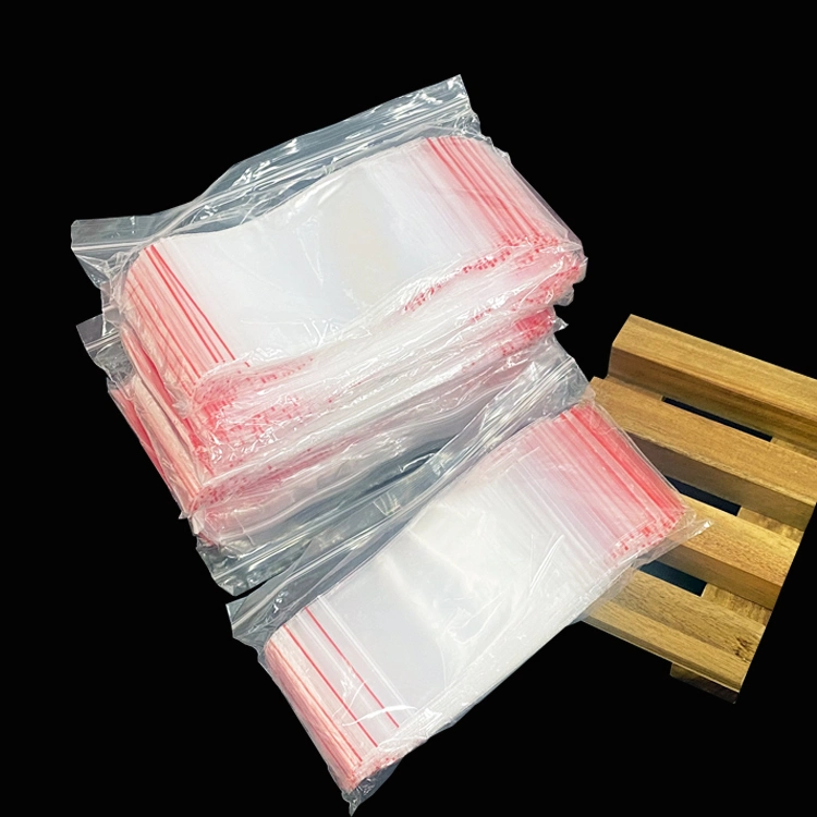 Fábrica de fornecedores da China em Stock Food Grade Grip Self Press Sacos transparentes de plástico de LDPE Poly Ziplock, recoáveis, para venda