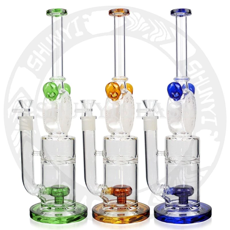 High 18&prime; &prime; Heavy Colorful Glass O&prime; Clock Helix Perc Beaker Tube Hookah Glass Smoking Pipe for Hookah