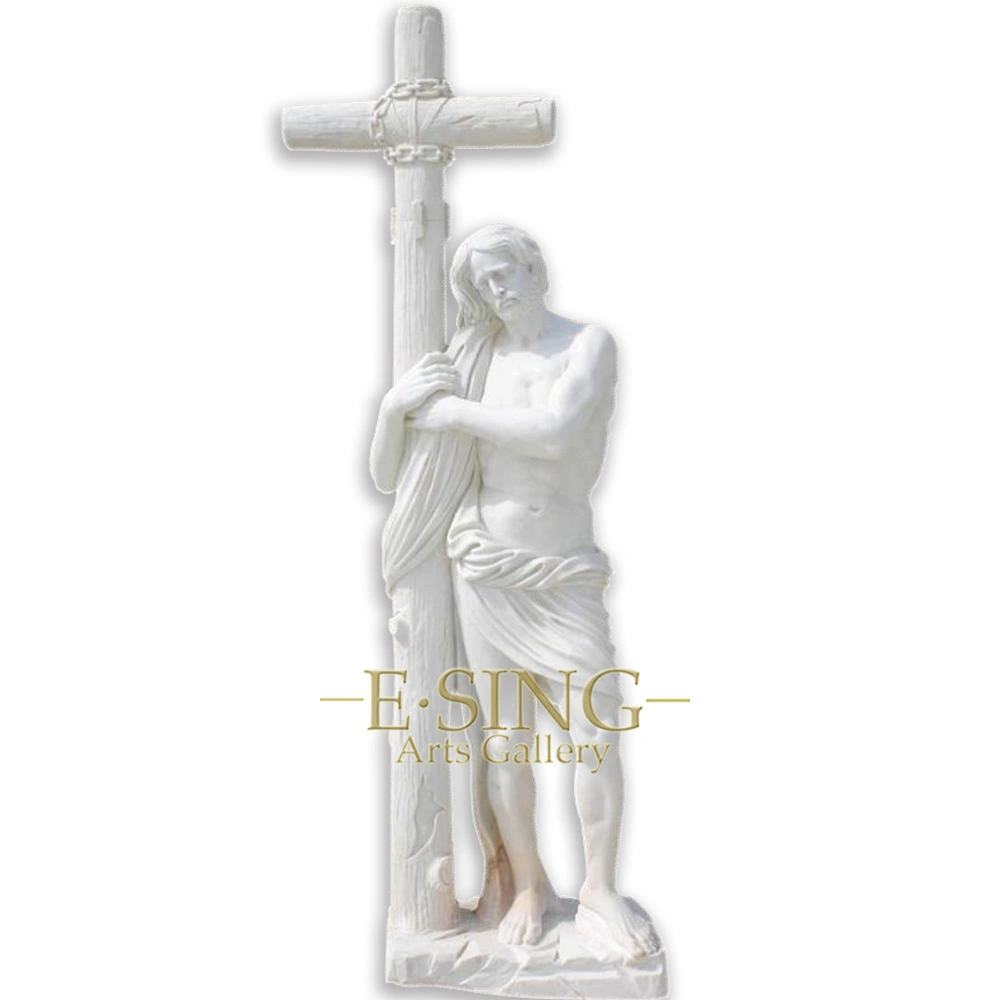 Alta calidad superior escultor carve Marble Cross Monumento