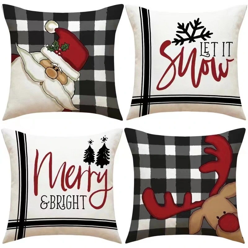 Winter Holiday Farmhouse Decorations Cushion Cover