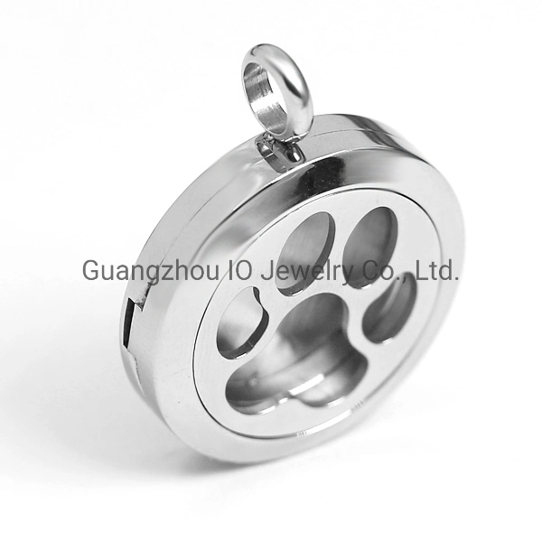 316 Stainless Steel 30mm Round Floating Charm Locket Pendant Perfume Oil