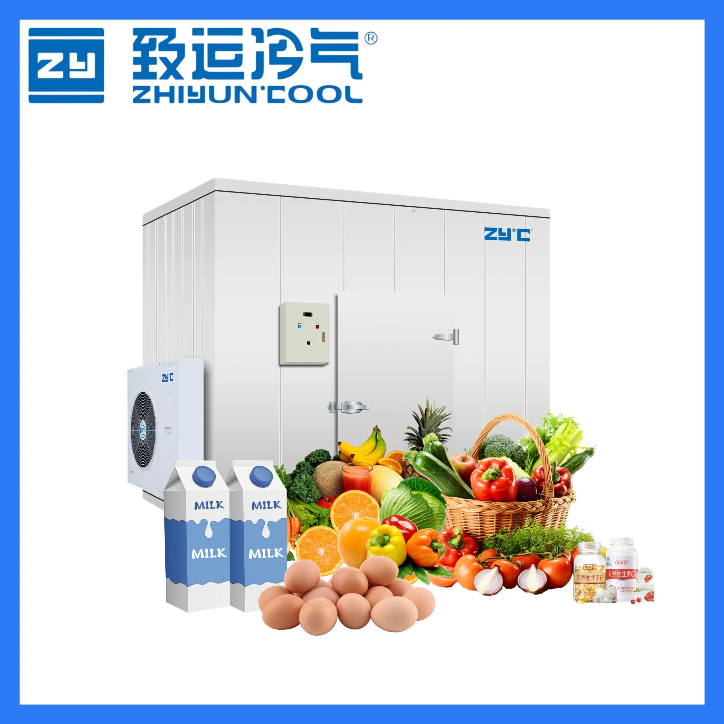 Zyc Cold Storage Room with Refrigeration Unit for Fruit/Vegetable/Egg/Factory/Supermarket/Farm/Warehouse/Workshop/Distribution Center