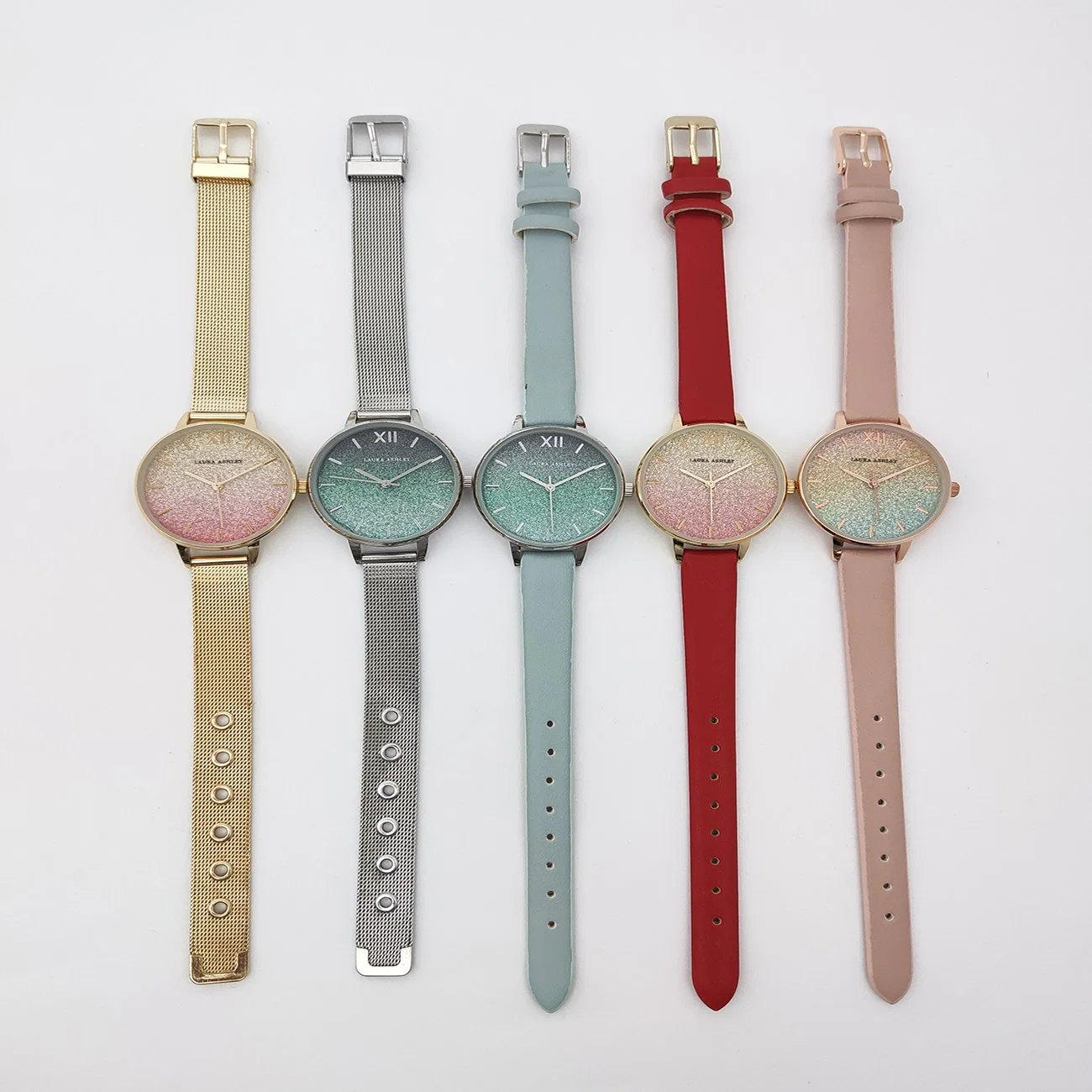 Mix Color Start Guadual Change Dial Glitter Quartz Watch Exchengable Strap