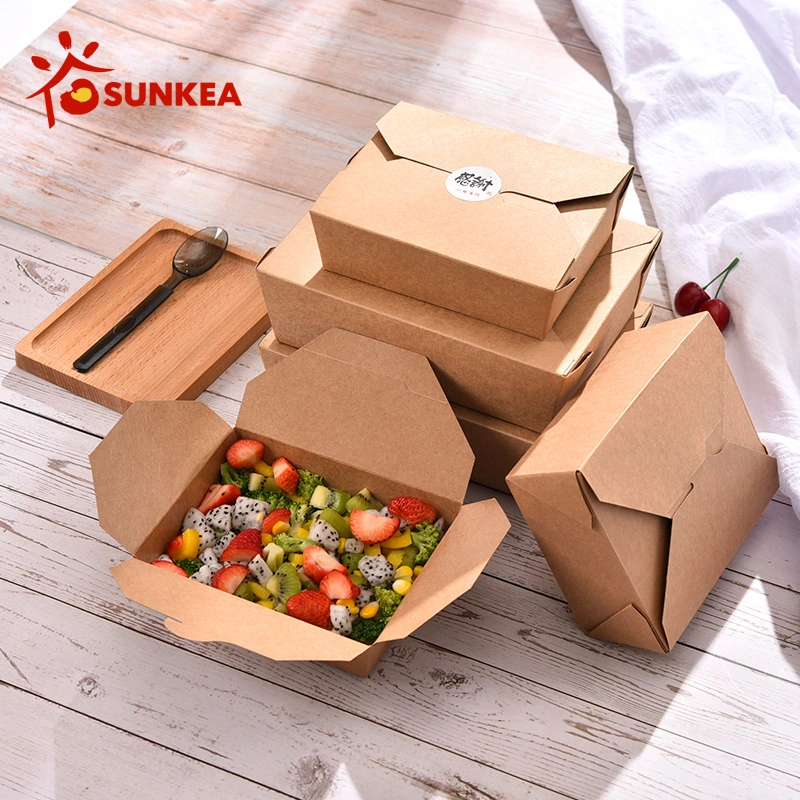 Disposable Take Away Customized Design Paper Bento Box for Food Packaging