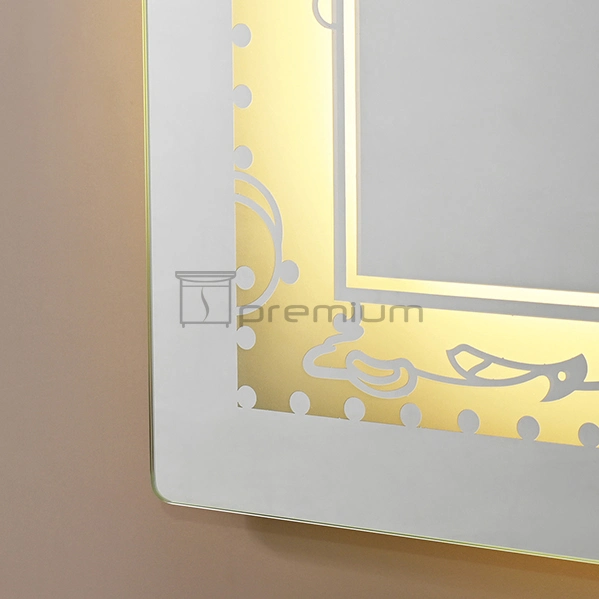 China Hotel LED Mirror Square Home Decorative Smart Mirror Wholesale LED Bathroom Backlit Wall Glass Vanity Mirror