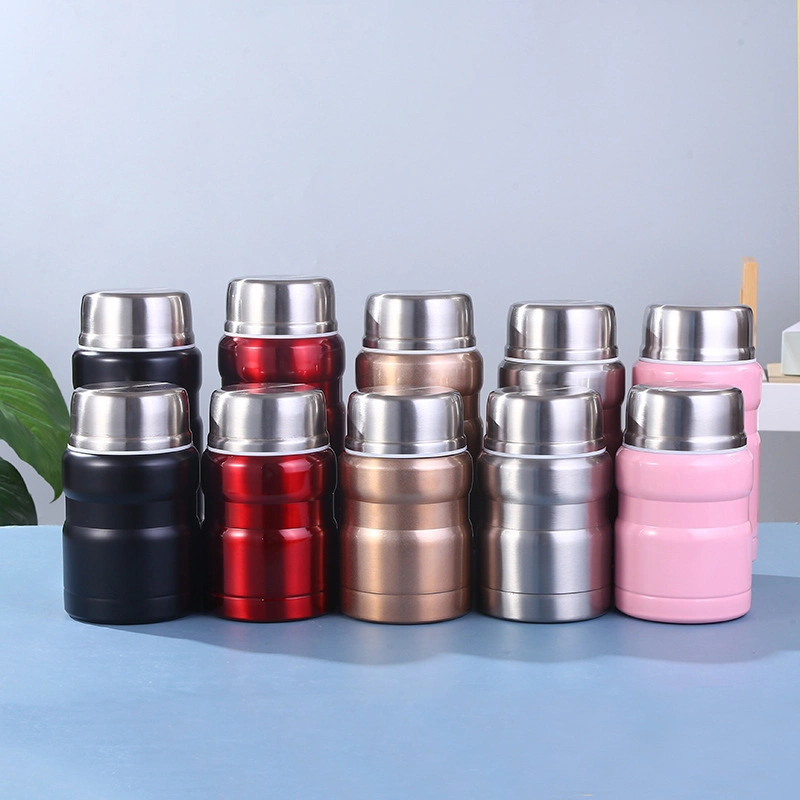 Insulated Portable Water Bottle Food Flask Cups Stainless Steel Lunch Box