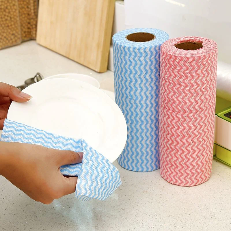 + Spunlace Woodpulp poliéster Nonwoven Fabric para limpieza de materiales desechables toallas