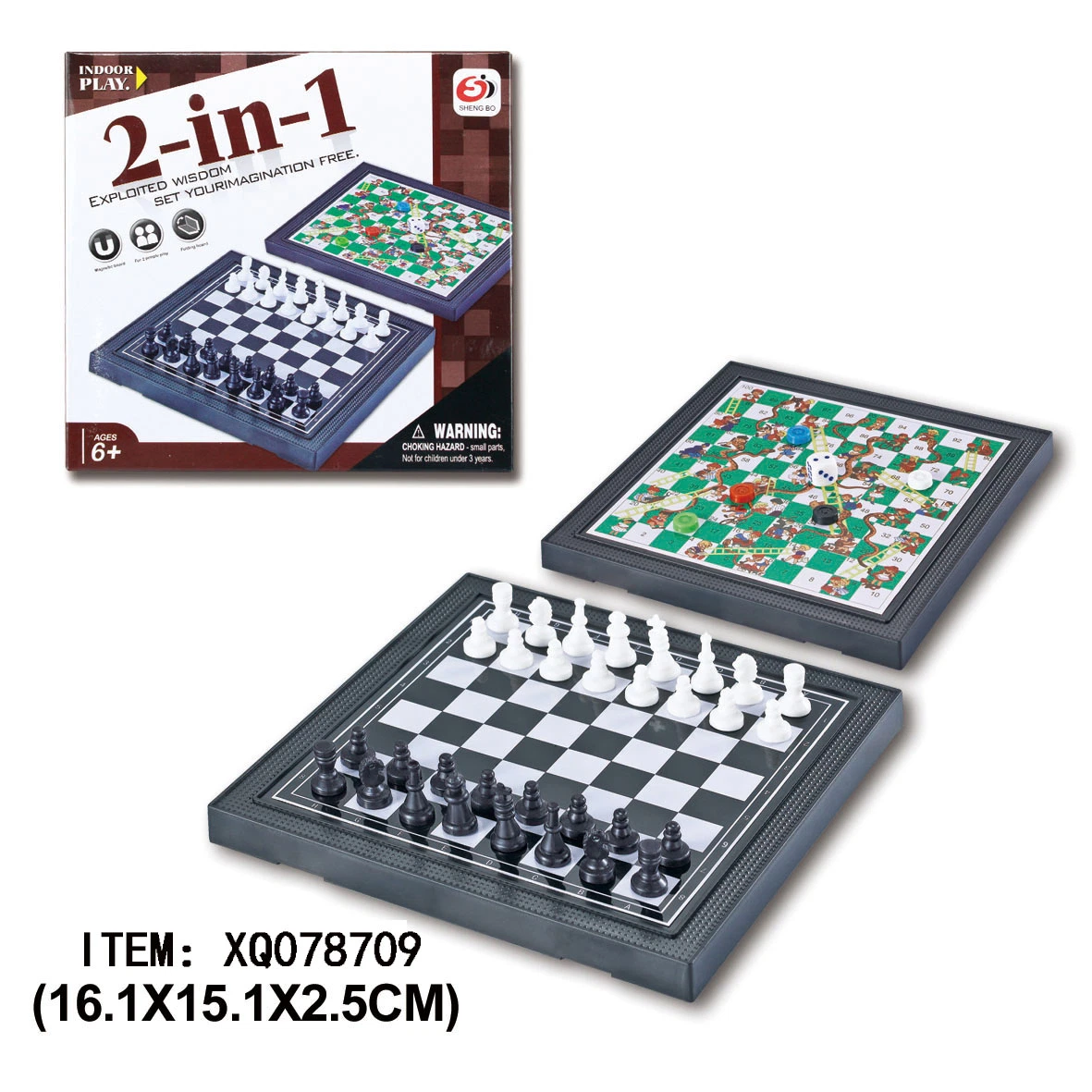 Puzzle Children&prime; S Board Game 2 in 1 Magnetic Game Chess and Snake 2 in 1 Board Game