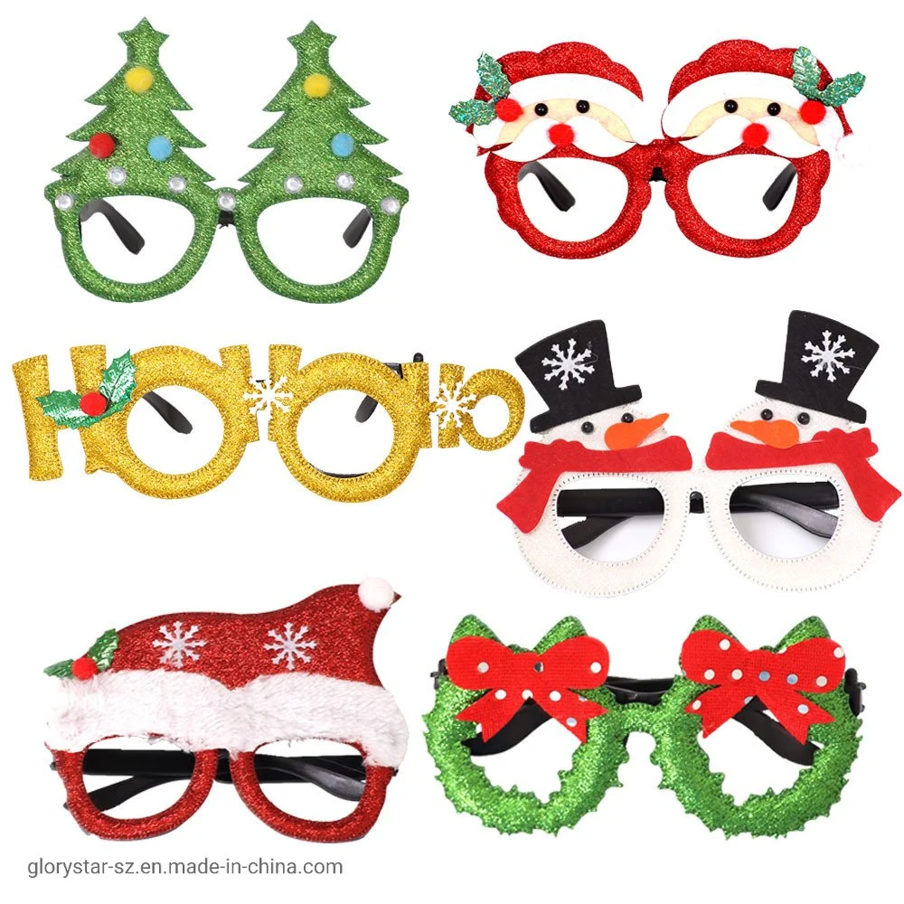 Merry Christmas Photo Prop Glasses Gifts Xmas Party Supplies Decoration