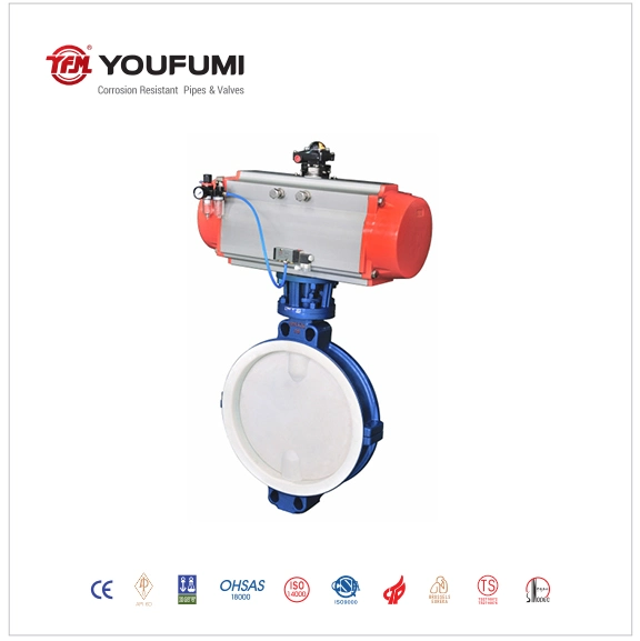 PTFE Full Flined Butterfly Valve for Power Plant