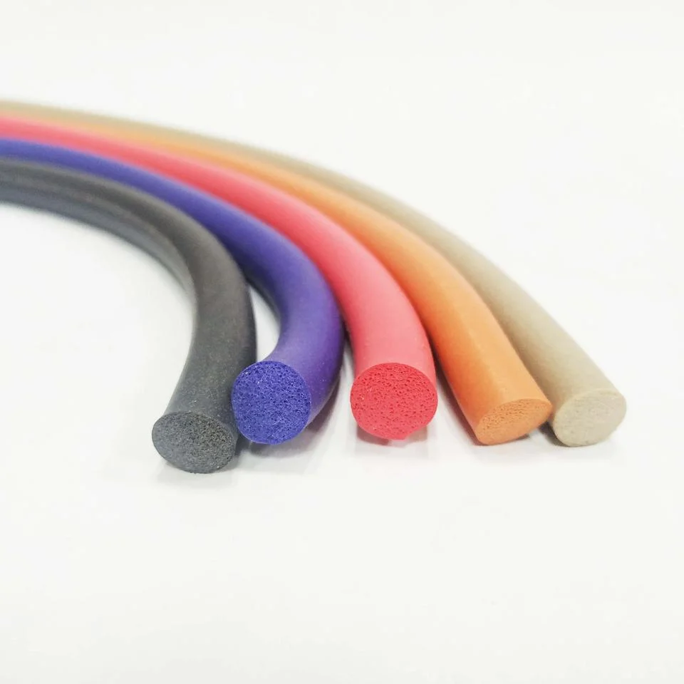 Colorful Small Size Round Foam Silicone Seal Round Silicone Rubber Sealing Strip