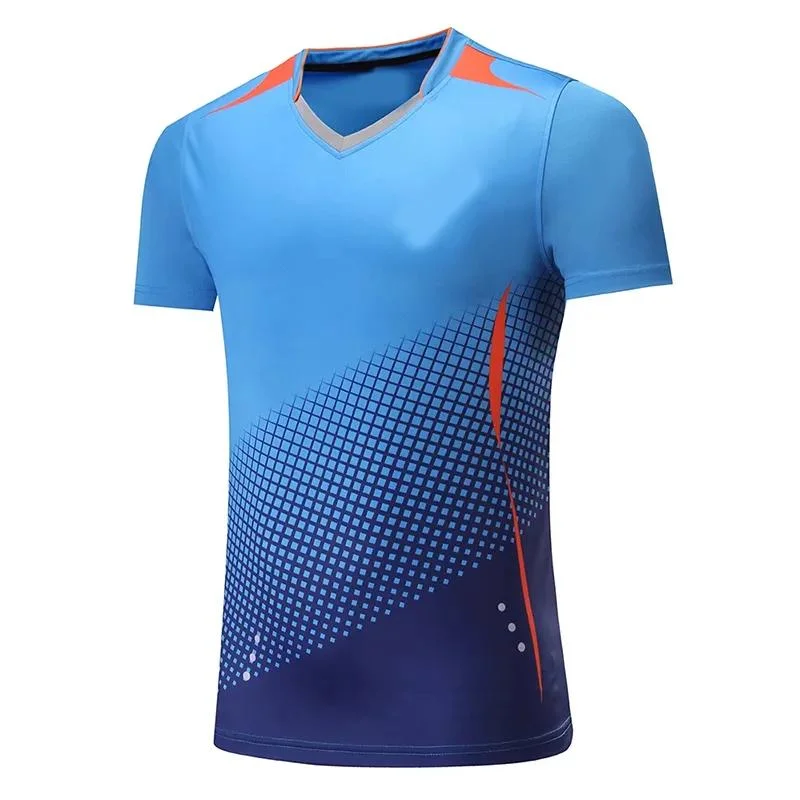 Seca rápidamente nuevos popular mercado de desgaste del deporte de tenis Badminton T-Shirt Deportes cortometrajes mujeres/hombres camiseta de tenis de mesa