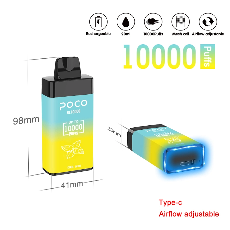 Poco 10000 Puff Bar E Cigarette Hookah Pen desechable VAPE Pluma