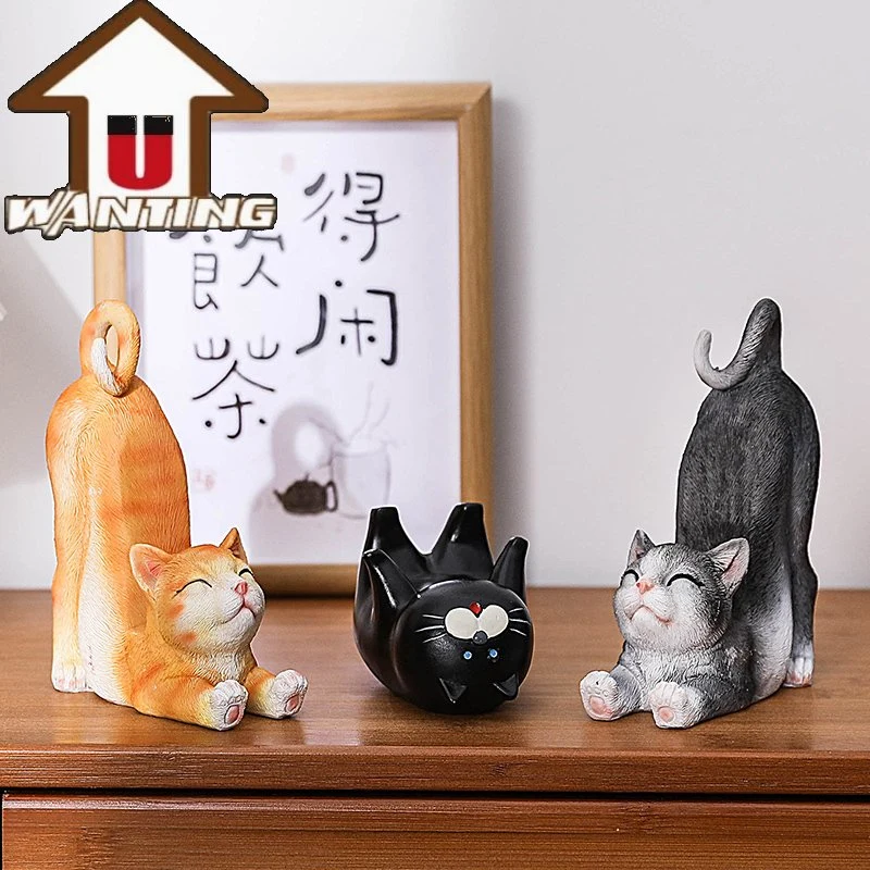 Kleines Dekor Stretching Katze Handy Halter Animal Craft Living Zimmerdekoration