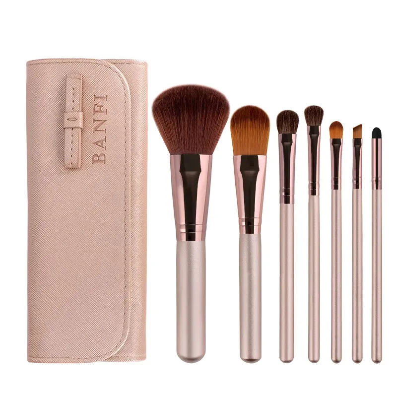 Escova de maquiagem clássica beleza cabelo sintético macio 7 PCS Kit Cosméticos Escovas de maquiagem