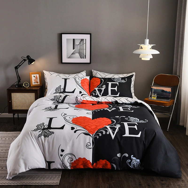 Nantong Home Textile Factory Direct Manufacture Printed Microfiber Polyester Bedding Set