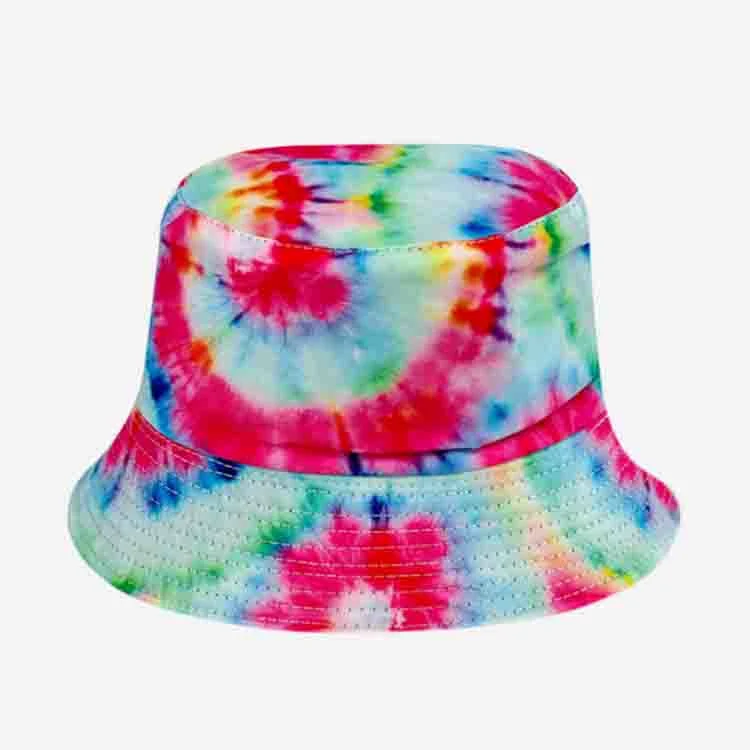 2023 Tie Dye Graffiti Printing Double - Sided Outdoor Travel Sunshade Bucket Hat