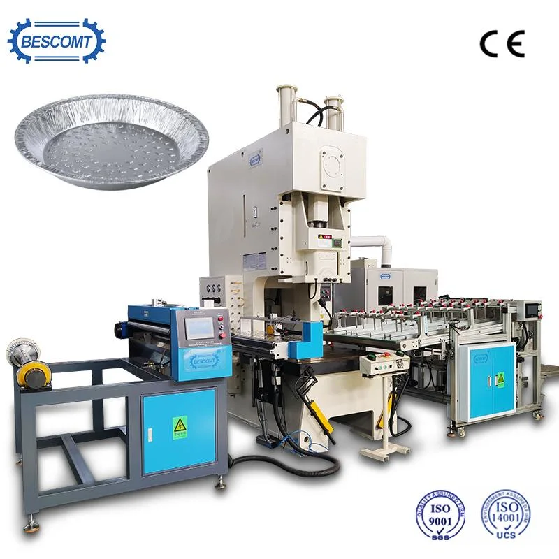 Material de acero CNC de alta calidad producto caliente 2022 Cuadros de aluminio completamente automática de papel de aluminio perforado de contenedor de alimentos de la línea de producción de la máquina Besco