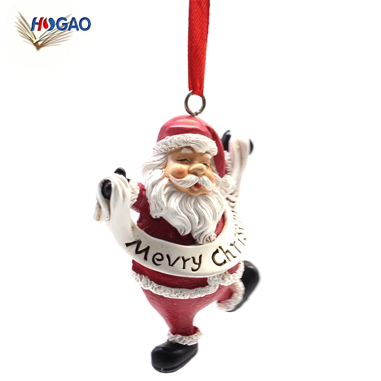 X'mas Holiday Decoration Resin Christmas Santa Clause Hanging Ornament