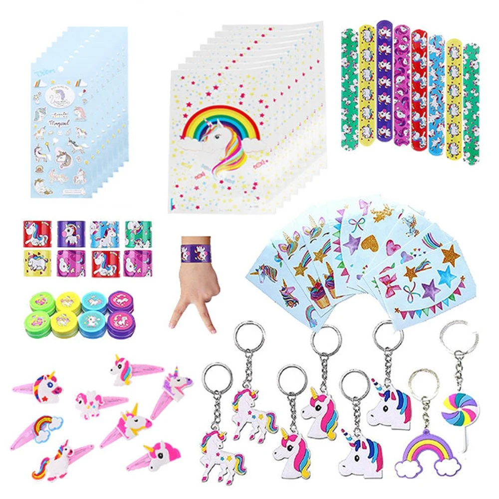 Einhorn Thema Kinder Party Bevorzugung Geschenk Tattoo Sticker Stampers Dekorationen Parteiversorgung