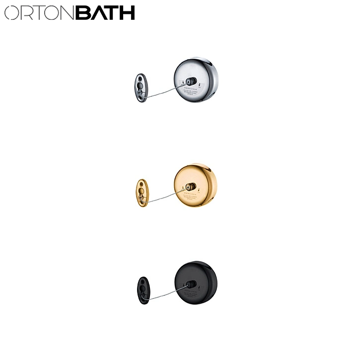 Ortonbath Round Zinc Ss Bathroom Hardware Set Toilet Paper Holder, Towel Ring Hotel Robe Hook Bathroom Accessories Robe Hook