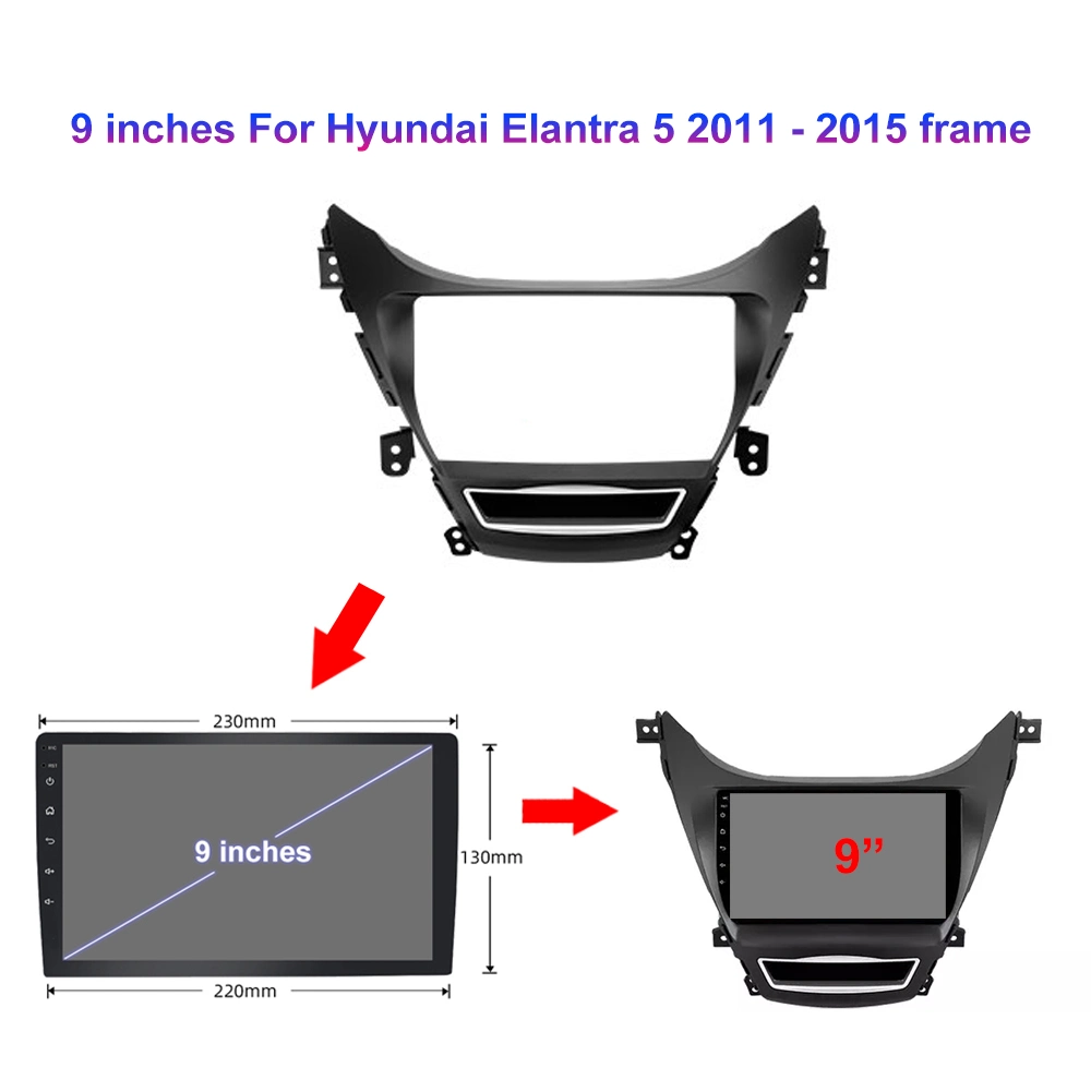 Lecteur MP5 double DIN 2DIN 9,0 pouces avec Mirror-Link, autoradio pour Hyundai Elantra 5 2011 - 2015