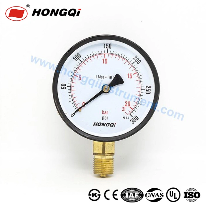 Hongqi 4" Standard Pressure Gauge M20*1.5 Pressure Meter CE/UL/ISO/IAF Y Series