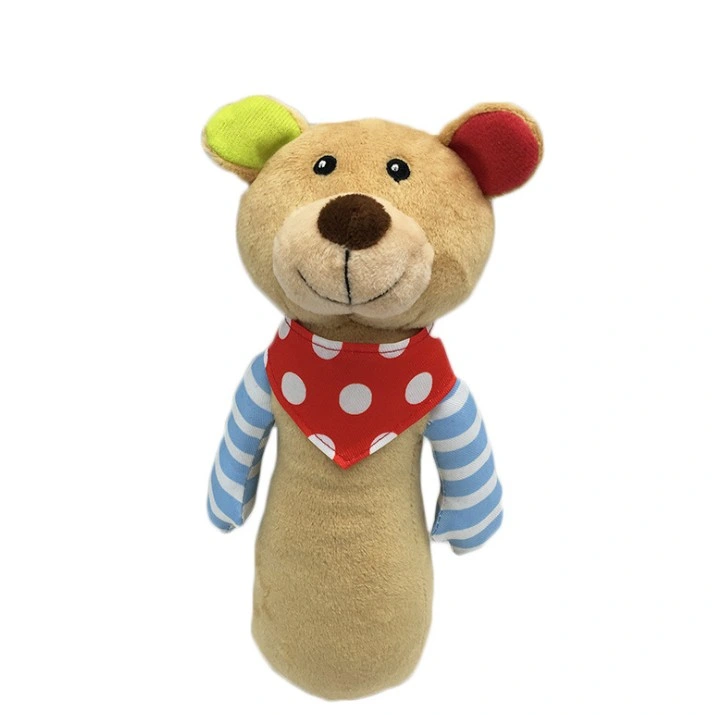 Adorable osito de peluche de color marrón mano sonido de campana Maker sonajero para bebés juguetes para bebé