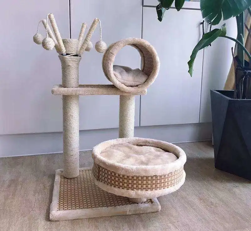 Diseño de moda de peluche de alta calidad para gatos árbol Gato jugando con Cat subir a la venta de trama