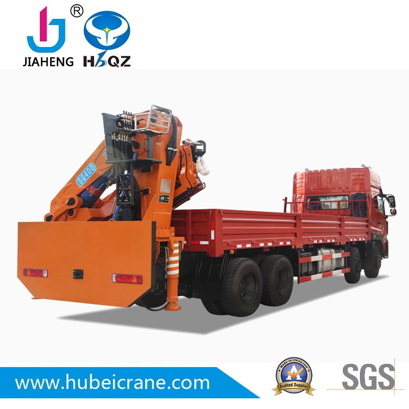 made in China HBQZ Knuckle 5 booms Cargo Truck Crane 20ton SQ400ZB4 Price List building material lift fork tissue gift remote