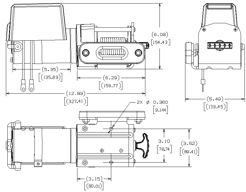 2000 DC 12V Electric Winch for Vehicle