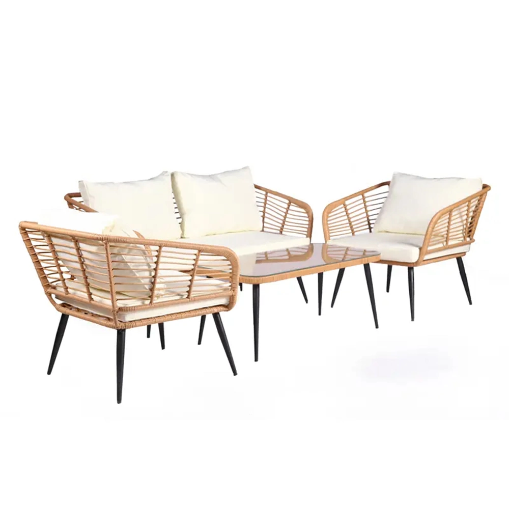 Garden PE Rattan Furniture High quality/High cost performance  Outdoor Furniture Durable Hot Sale PE Rattan Sofa Set with Coffee Table