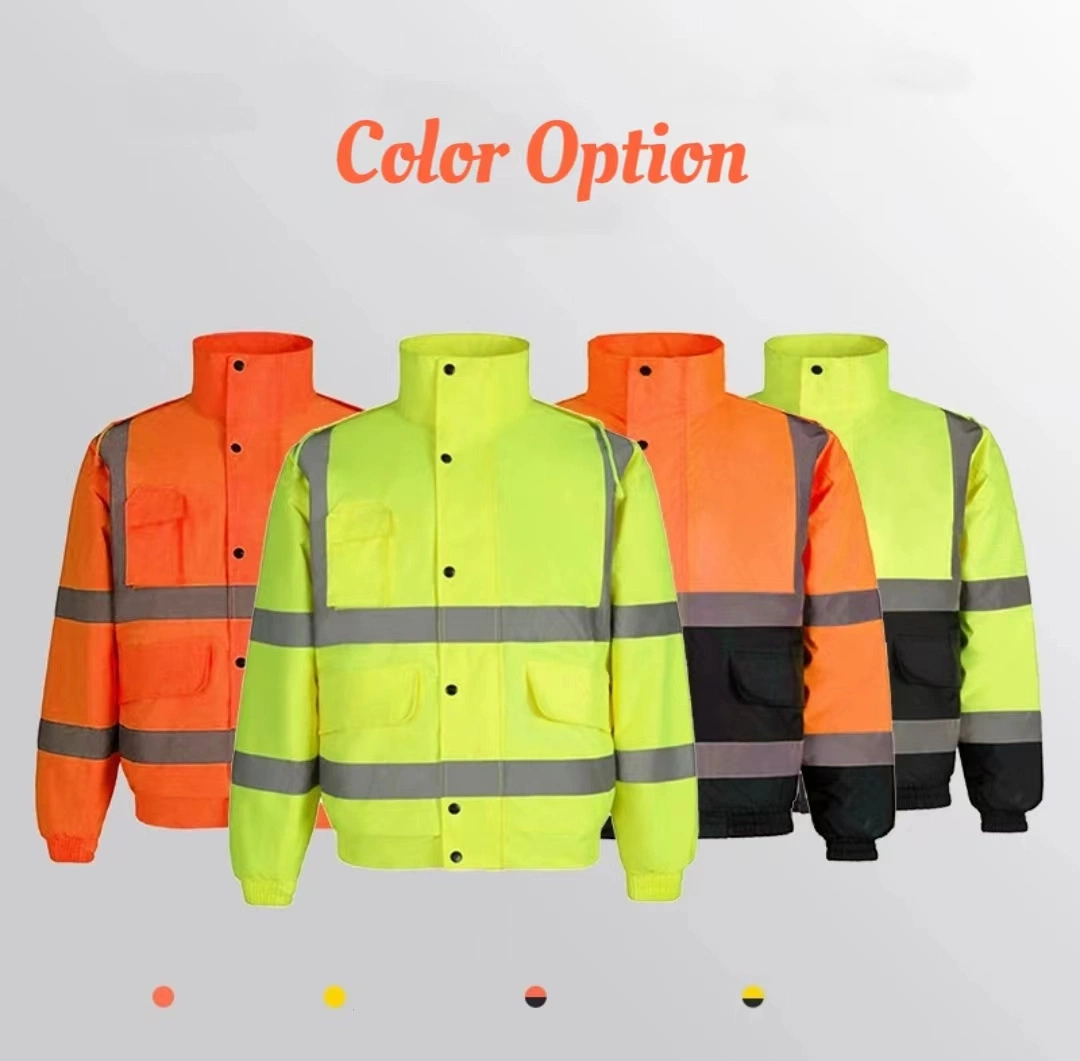 Armor Hi-Vis Breathable Winter Safety Bomber Jacket Hi Visibility Clothing Workwear