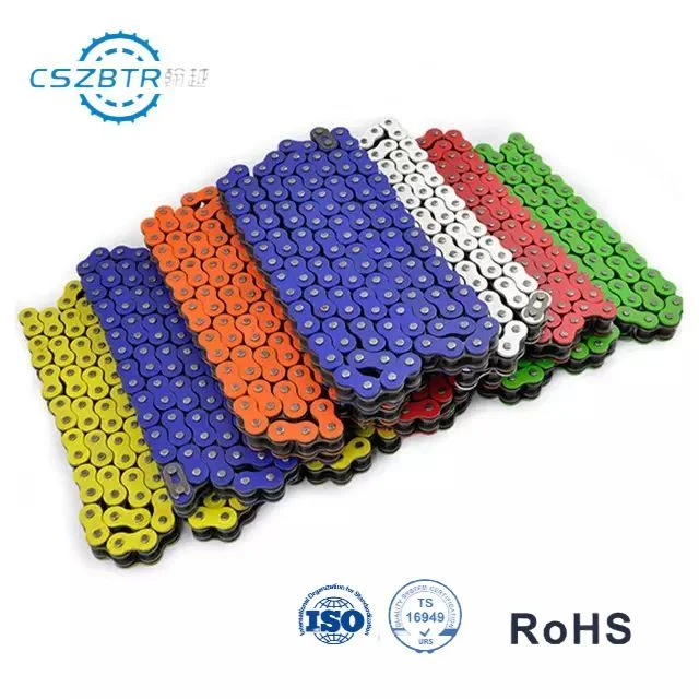 Custom Color 219h 270h de la cadena de rodillos del transportador de la Motocicleta coincide con la rueda dentada