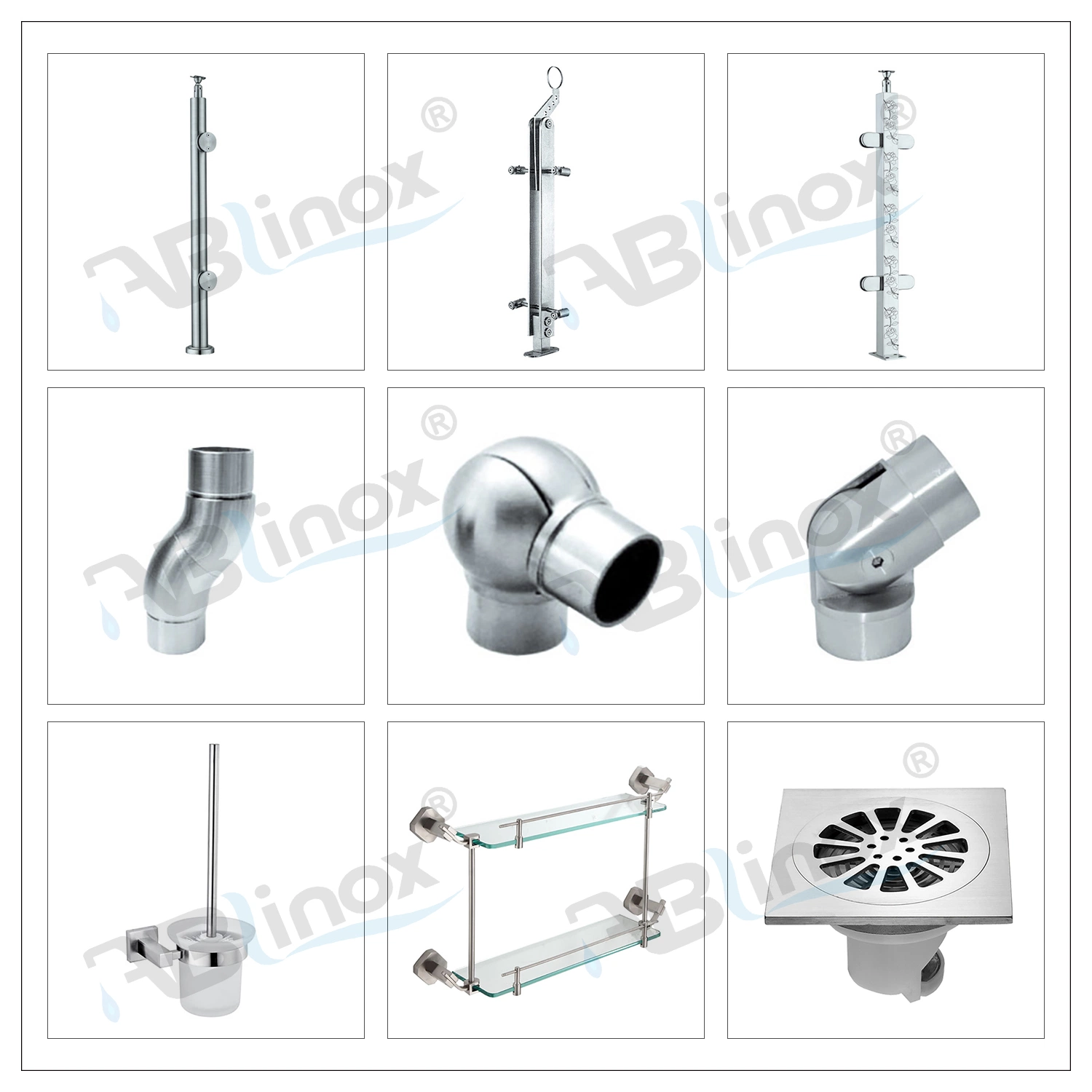 Stainless Steel Handrail Design for Stairs Wall Bracket for Handrail