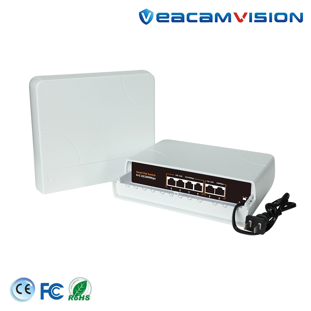 250m Fuente de alimentación del interruptor de poe de Ai Watchdog de la fábrica de larga distancia Interruptor de red de inyector de potencia alta 4 8 9 16 Switch Ethernet Poe de 24 48 puertos