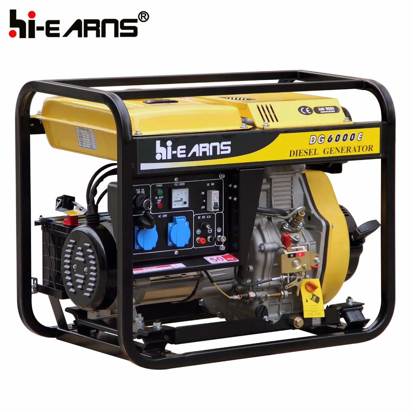 5kw Open Frame Luxury Type Single Cylinder Diesel Generator Set (DG6000E)