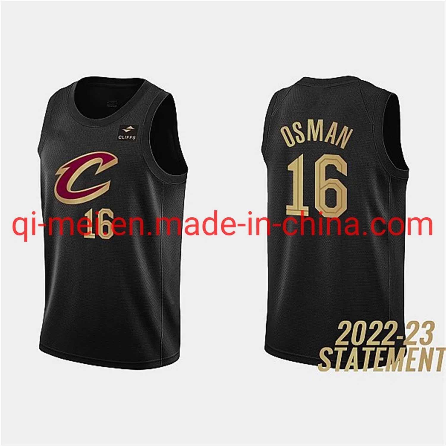 Última edición de Cleveland Cavaliers 2022-23 Declaración Sexton Rondo Negro Oficial bordado N-ba la ropa de baloncesto