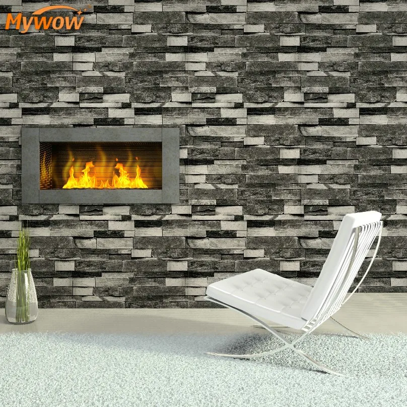 Guangzhou Stock Wall Paper Industrial Style 3D Brick Wallpaper Home Decoration