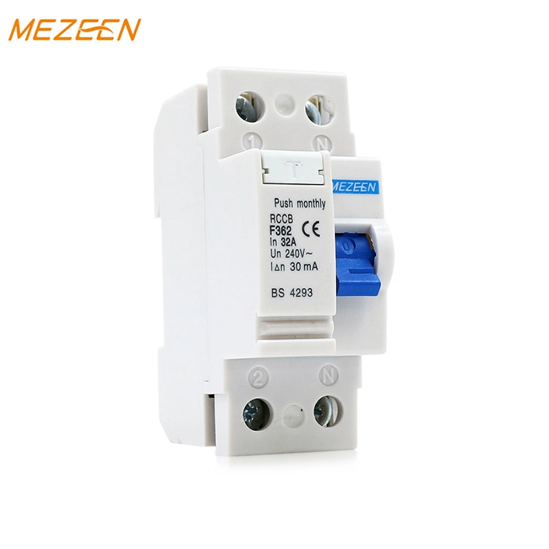 High Quality 2p RCCB 10mA 30mA 100mA 2 Phase Residual Current Circuit Breaker ELCB