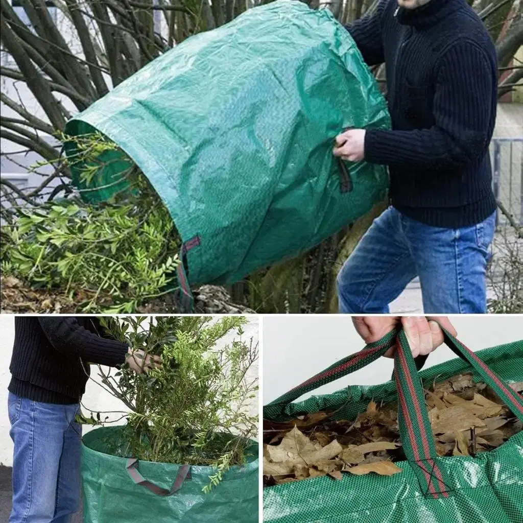 Saco de plástico reutilizável dobrável para recolha de lixo resistente Saco de lixo