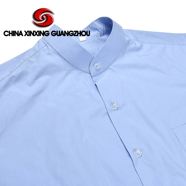 China Xinxing Custom Langarm Polyester Baumwolle Militär Polizei Blau Office Herrenshirt