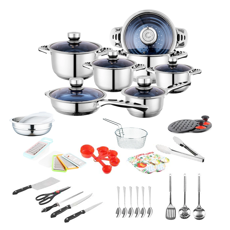 En Afrique du Sud une batterie de cuisine Set 50 52 PCS Poêle Casserole en acier inoxydable Pots et casseroles Marmite