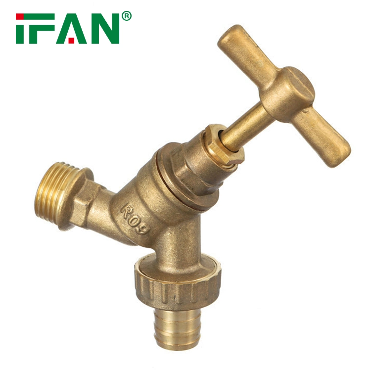 Ifan 1/2-3/4" Szie Customized Brass Bibcock Yellow Wholesale/Supplier Brass Faucet