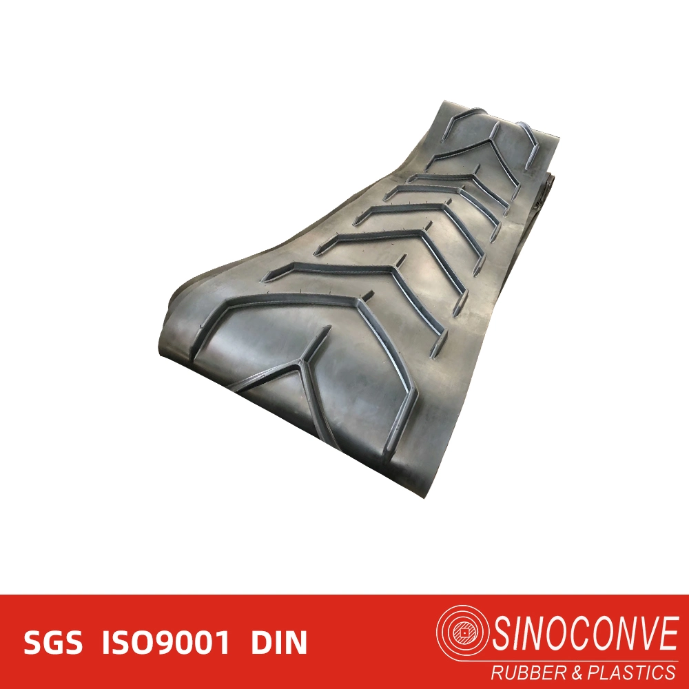 15mm Chevron Profile Crescent Top Profile Harvest Conveyor Belt with Cleats