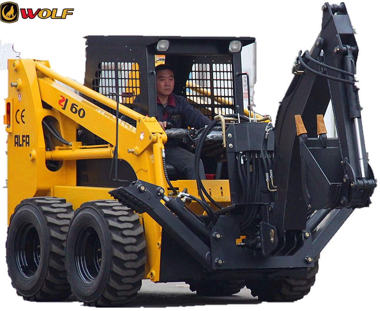 New 4*4 Wheel Diesel Engine 0.85t Zj60 Hydraulic Skid Steer